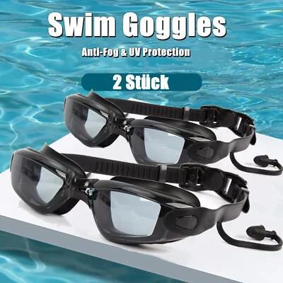 DAZONE 2Stk Taucherbrille Schwimmbrille UV-Schutz Anti-Beschlag für Erwachsene Unisex