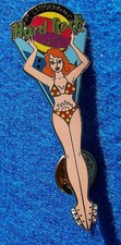 FT LAUDERDALE *SUN TATTOO BELLY BIKINI GIRL* FLYING V GUITAR Hard Rock Cafe PIN