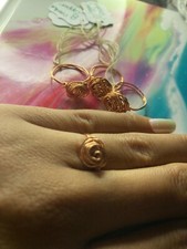 handcrafted wire wrapped rosebud copper ring