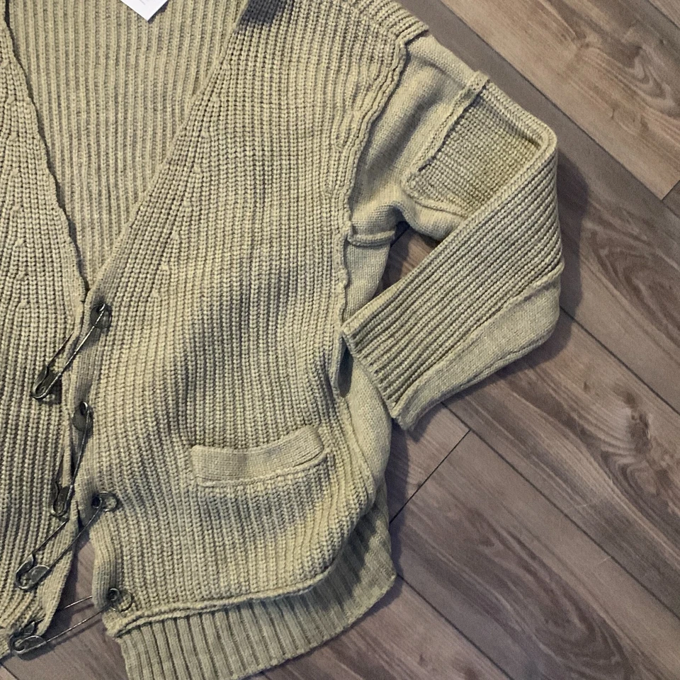 Cárdigan suéter Jac Fleurant verde sin cuello manga larga seguridad M Foto 4 de 4