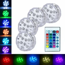 RGB Remote Controlled Submersible 10LED Light Color Changing Battery Operated US