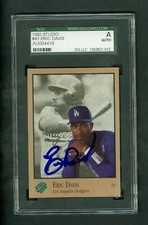 Eric Davis 1992 Studio Autographed Card #43 LA Dodgers SGC Authentic Encased