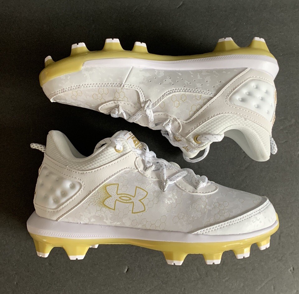 Under Armour Bryce Harper Youth 3026595100 White Gold Baseball Cleats