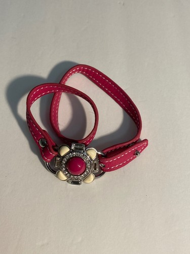 Lia Sophia Pink Leather Wrap Bracelet Adjustable Pink White Flower - Picture 4 of 8