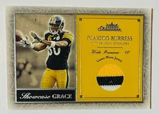 2004 Fleer Showcase Plaxico Burress 3 Color Game Worn Jersey Pittsburgh Steelers