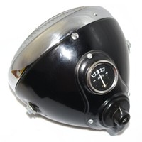 "Aespares 7\" Lucas Scheinwerfer Schwarz Lackiert FüR Norton Triumph Bsa Ariel Gec"