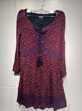 Hollister Boho Print Long Sleeve Mini Dress Lined Boho - Extra SMALL