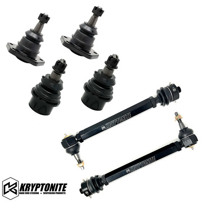 Kryptonite Upper/Lower Ball Joints & Death Grip Tie Rods 11-25 GM 2500/3500HD