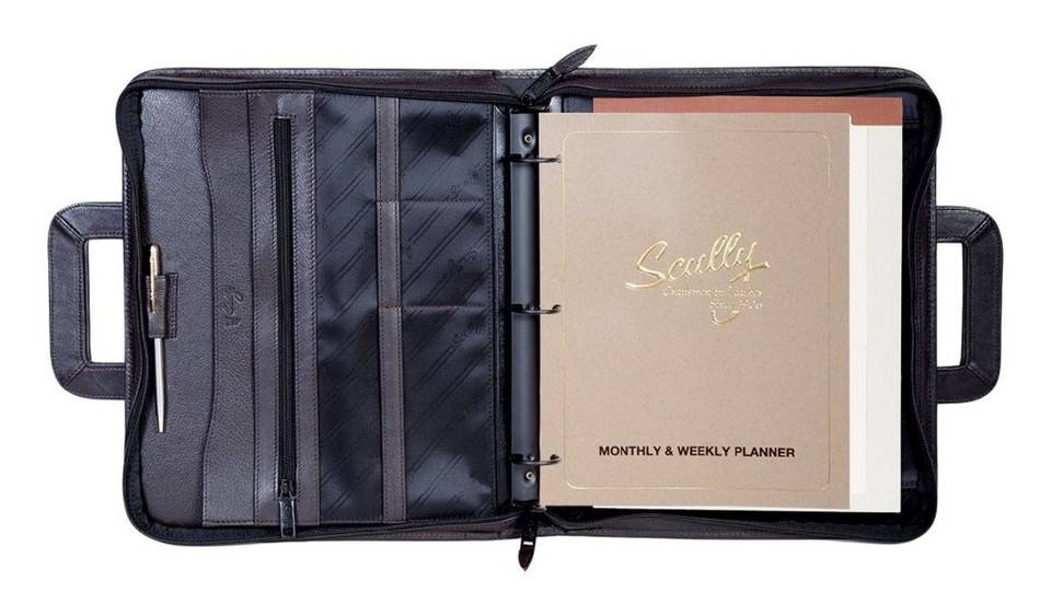 Scully Planner Soft Plonge Leather Zip Handles Choc 05 96Z 11 EBay Scully planner soft plonge leather zip handles choc 05 96z 11 ebay