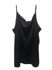 Vanity Fair Radiant Collection Women  s Chemise Black Spin Slip Lace Neck Trim Ad