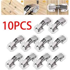 10x 90 Degree Easy Mount Concealed Kitchen Cabinet / Cupboard Sprung Door Hinges