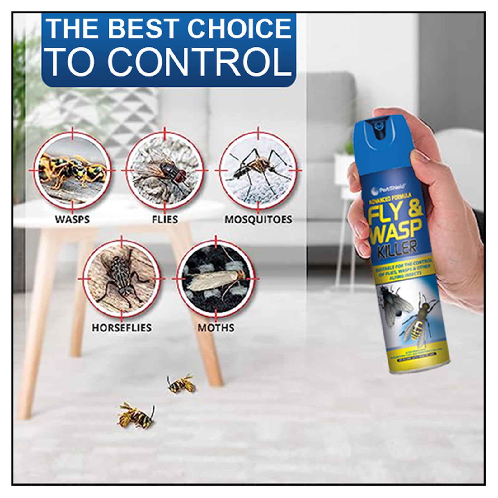 2 x FLY KILLER INSECT SPRAY 300ML WASP KILLER FOR BUGS PESTS REPELLENT ...