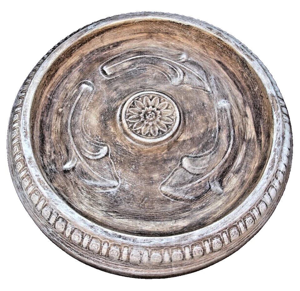 Bird bath plastic tuscan mold birdbath top full size concrete mould 18" W x 3" H - Image 3 of 4