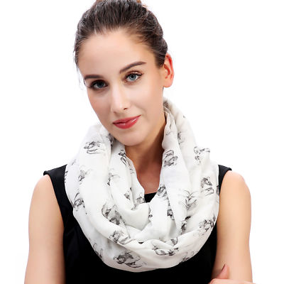 Bulldog Dog Print Women's Infinity Scarf Puppy Pet Gift Idea