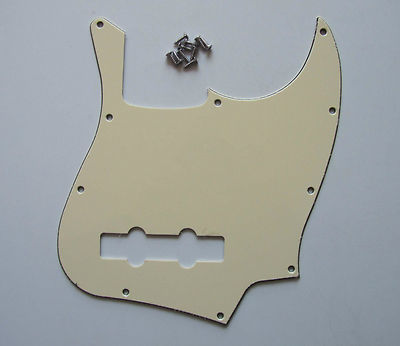 Hellcreme 3-lagig JB Jazz/J Bass Plektrum Schutz Kratzplatte mit Schrauben