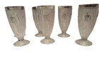 Depression glass jeannette vintage  iris & Herringbone Footed Tumblers. 1920's