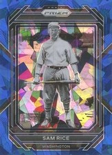 Sam Rice 2023 Panini Prizm - Blue Ice Prizms #186 - Washington Senators