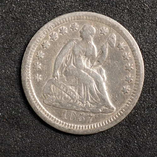 1857   *O *SEATED LIBERTY SILVER HALF DIME **FREE SHIPPING**C2902