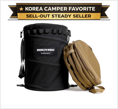 BROOKLYN WORKS Pop-Up Bag Collapsible Camping Trash Can 900D Foldable Bin