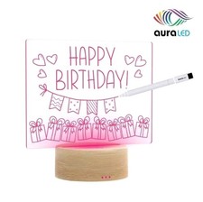 Set Of 2 Tzumi Aura LED LumiWrite Acrylic Sign Board Fun Gift Multicolor LEDs