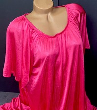 VTG Anthony Richards Pink Satin Silky Long Night Gown SZ 2X N glig e Nightie L29