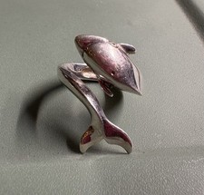 925 Sterling Silver Dolphin Wrap Around Ring