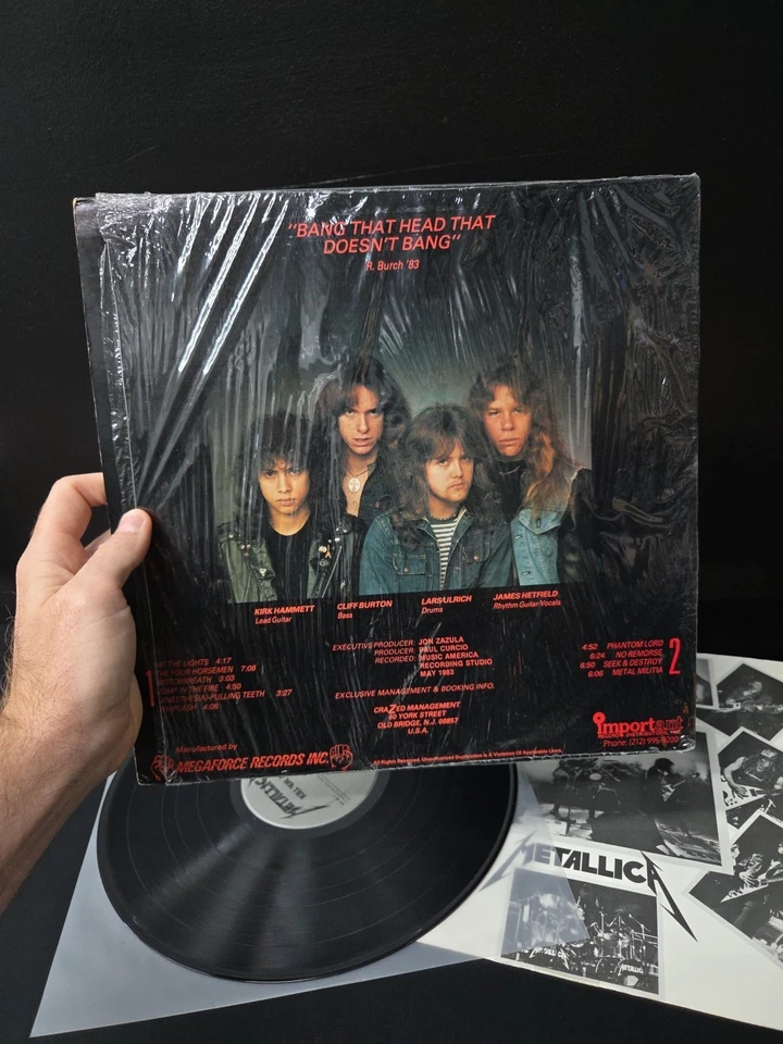 Metallica Kill Em All Lp Vinyl OG 1983 TRUE 1st Press Shrink/Insert EX/EX Foto 3 de 4