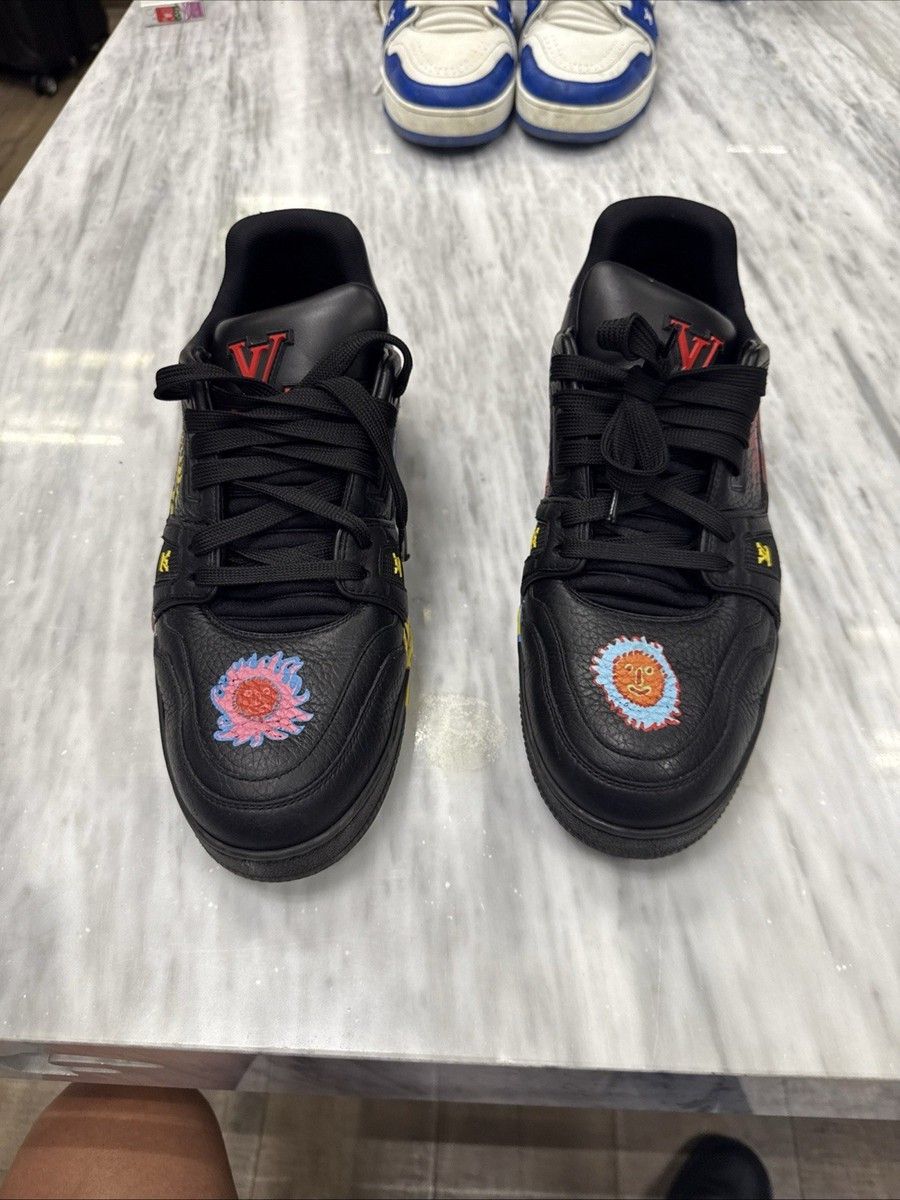 Louis Vuitton x Yayoi Kusama Black Multicolor Print Trainer  display picture 2