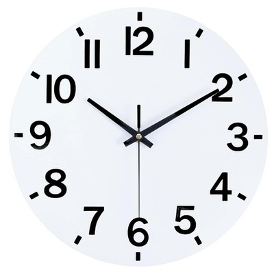 Wall Clock 8 Inch Silent Non Ticking Wood Battery Operated White Wooden Modern