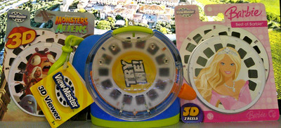 VIEW-MASTER 3D VIEWER COMES 1 REEL + BARBIE 3 REELS & 3 REELS ALIENS MONSTERS