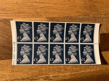 GB 1987 MACHIN HIGH VALUE DEFINITIVE £5 block of 10 MNH lot 1 (21x)