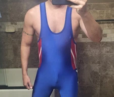 Matman Men's Blue Singlet Men's XL Lycra Spandex