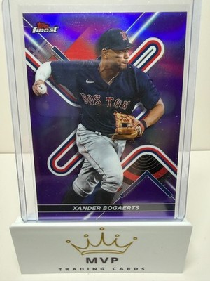 2022 Topps Finest Xander Bogaerts #37 Purple Refractor Boston Red Sox 002/250