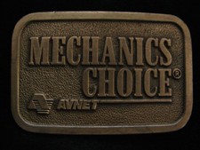 OA01150 NOS VINTAGE 1970s  MECHANICS CHOICE AVNET  BRASSTONE BELT BUCKLE