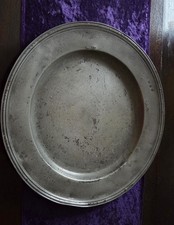 Antique Rare late 17th C. Pewter Charge/plate by John Tubb