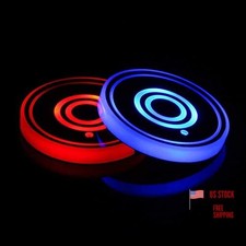 LED Car Cup Holder Lights, 7 Colors Changing USB Charging Mat Style 2