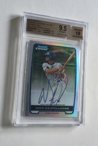 2012 Bowman Chrome Nick Castellanos Auto RC BGS 9.5 Refractor Autograph Rookie