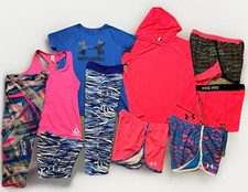 Girls Nike Under Armour Summer Lot Large Compression Shorts Shirts Leggings