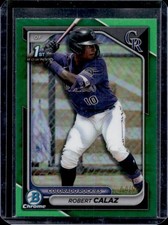 2024 Bowman Robert Calaz Chrome Green Refractor 1st Prospect #/99 Rockies