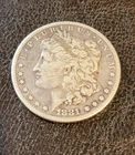 1881  Morgan One Dollar Silver Coin  Fine/VF Details Genuine Bullion Grade