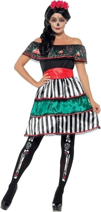 knee length dresses for ladies Sexy Day of the Dead Halloween Costume