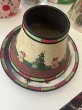 Yankee Candle Large Shade & Plate Night Before Christmas Vintage Discontinued