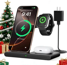 2025 Travel Portable Wireless Fast Charger for Apple & Android Charging Station,