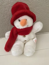 Vintage Russ Plush Snowball The Snowman Beanie Baby Plush Toy 8 Inch
