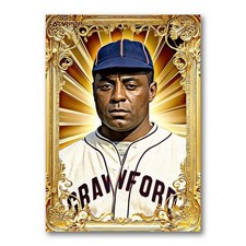Oscar Charleston Golden Icon Art Card 02/20 Starpop Signed Baseball Short Print