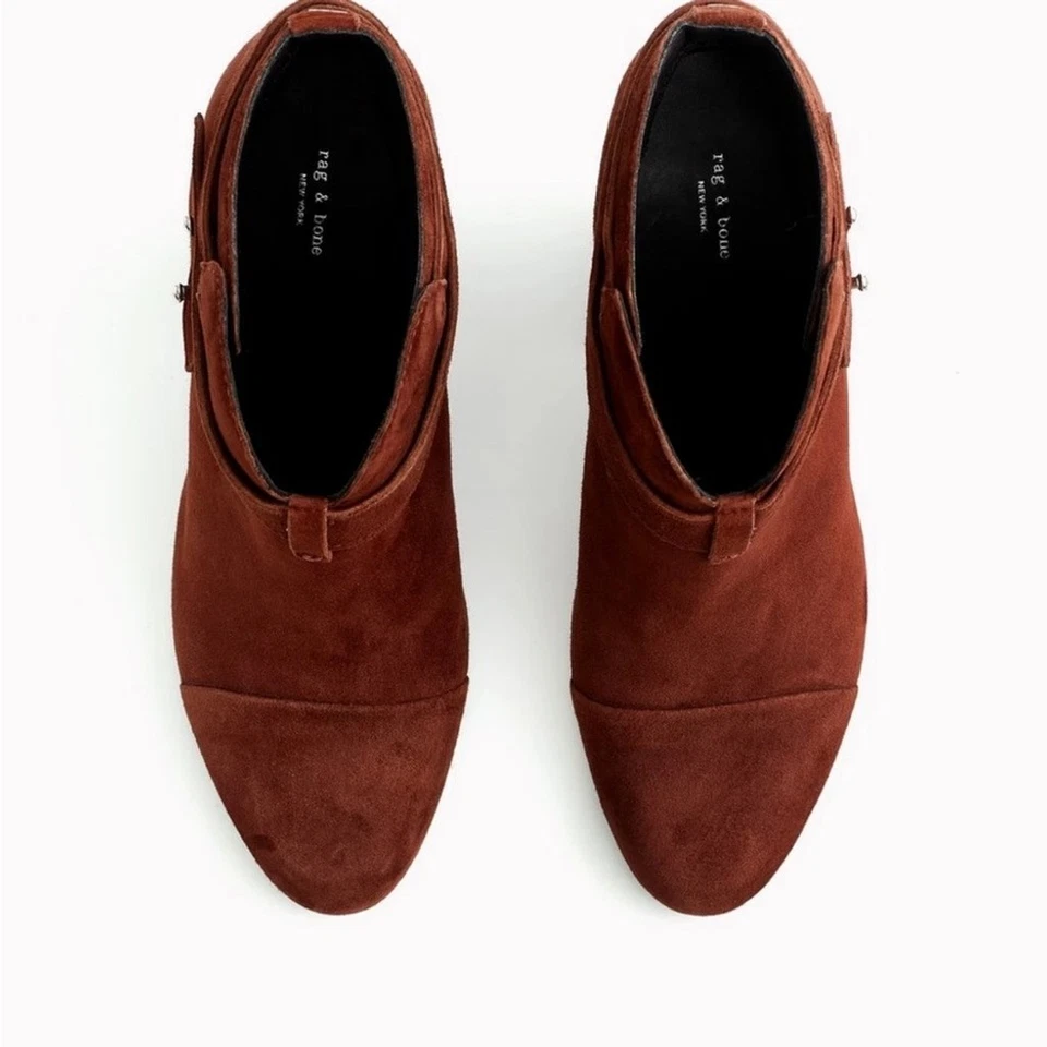 Rag & Bone HARROW Mahogany Suede Ankle Bootie Boot Size 6 - Image 2 of 4