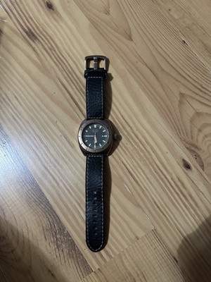 Listing A Stylish 27615 Stauer 47mm Bronze Watch. Leather Strap Good Conditions