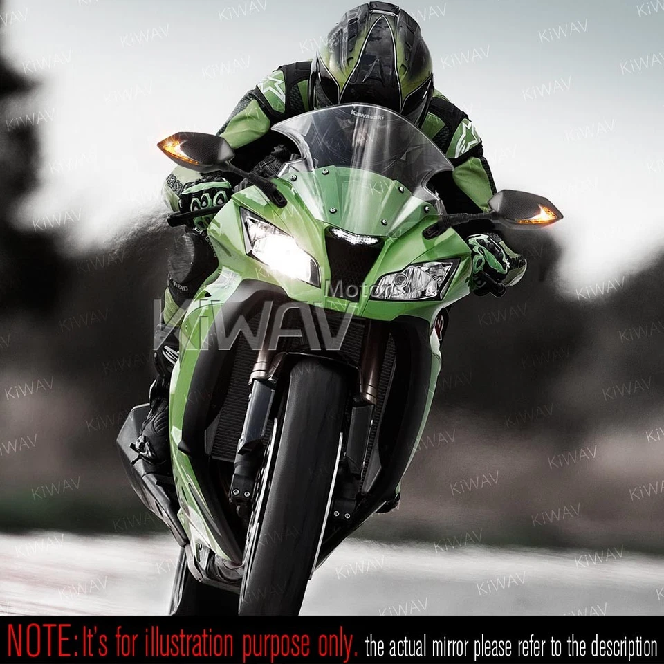 Espejo retrovisor LED doble secuencia Lucifer aspecto carbono carenado montaje se adapta a Yamaha YZF R Foto 4 de 4