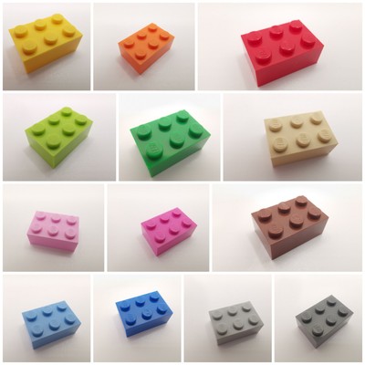 Lego  50x 2x3 3002 13 Farben zur Auswahl pink rot gelb blau grün grau rosa Neu