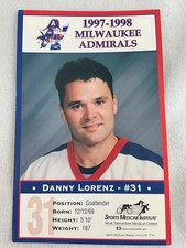 IHL 1997-98 Milwaukee Admirals Hockey Postcard #31-Danny Lorenz